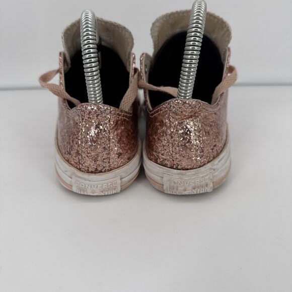 Converse All Star Rose Gold Glitter Low Top Shoes Size 4 Juniors 659230C - Picture 3 of 12